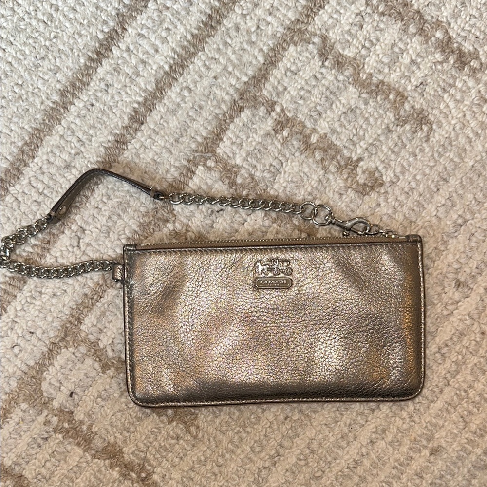 Coach Metallic Gold Wristlet